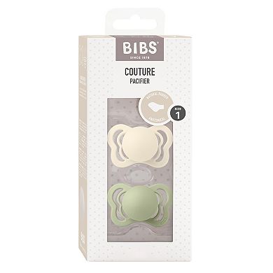Bibs Couture Neutral 2-Pack Latex Pacifiers 0-6 mo
