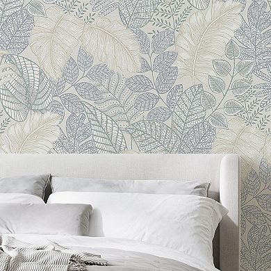 Superfresco Easy Scattered Leaves Charcoal and Gold Wallpaper