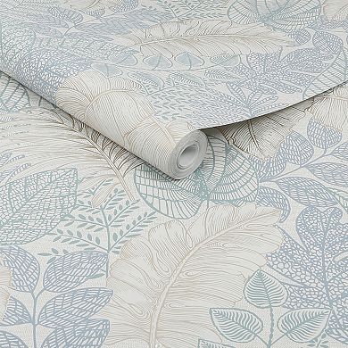 Superfresco Easy Scattered Leaves Charcoal and Gold Wallpaper