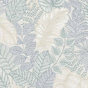 Superfresco Easy Scattered Leaves Charcoal and Gold Wallpaper