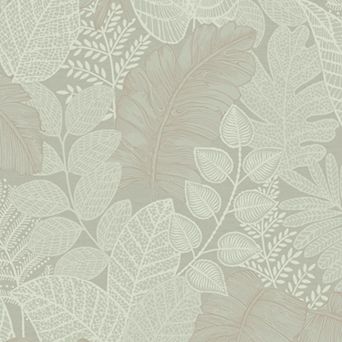 Superfresco Easy Scattered Leaves Charcoal and Gold Wallpaper