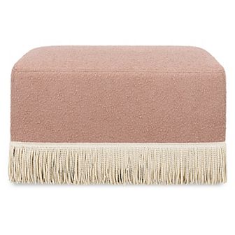 Namesake Crawford Gliding Ottoman Boucle with Tassel Fringe