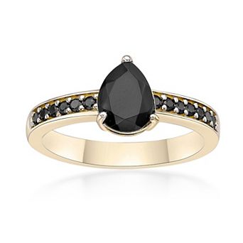 Gemminded 18k Gold Plated Spinel & Onyx Ring