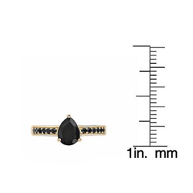 Gemminded 18k Gold Plated Spinel & Onyx Ring
