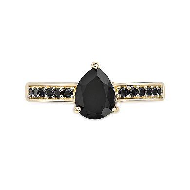 Gemminded 18k Gold Plated Spinel & Onyx Ring