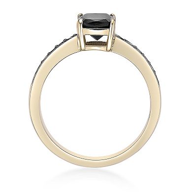 Gemminded 18k Gold Over Silver Onyx & Black Spinel Ring