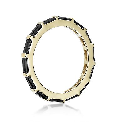 Gemminded 18k Gold Over Silver Black Spinel Ring