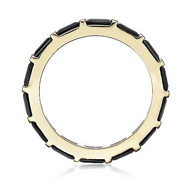 Gemminded 18k Gold Over Silver Black Spinel Ring