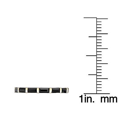 Gemminded 18k Gold Over Silver Black Spinel Ring