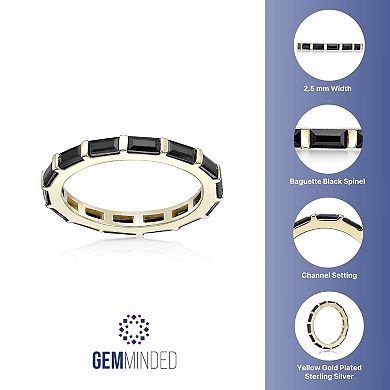 Gemminded 18k Gold Over Silver Black Spinel Ring