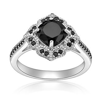 Gemminded Sterling Silver Onyx & Black Spinel Ring