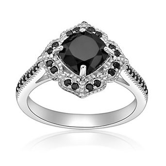 Gemminded Sterling Silver Onyx & Black Spinel Ring