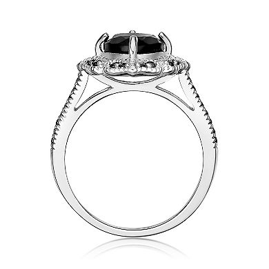 Gemminded Sterling Silver Onyx & Black Spinel Ring