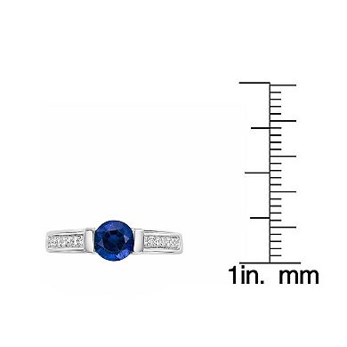 Gemminded Sterling Silver Lab-Created Gemstone & Lab-Created White Sapphire Ring