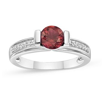 Gemminded Sterling Silver Lab-Created Gemstone & Lab-Created White Sapphire Ring