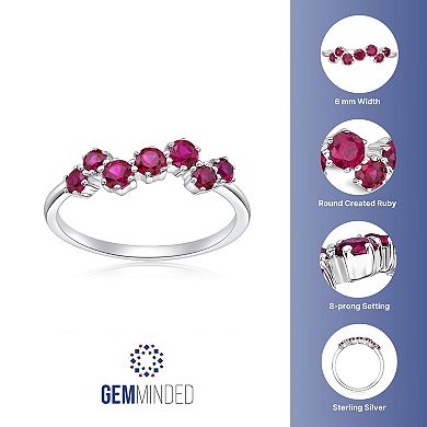Gemminded Sterling Silver Lab-Created Gemstone 7-Stone Ring