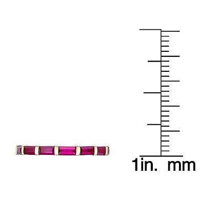 Gemminded 18k Gold Over Silver Lab-Created Ruby Baguette Ring