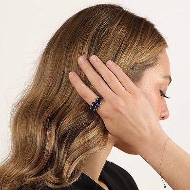 Gemminded Sterling Silver Lab-Created Sapphire 7-Stone Ring
