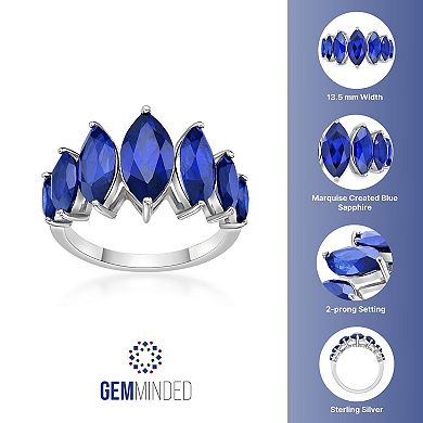 Gemminded Sterling Silver Lab-Created Sapphire 7-Stone Ring