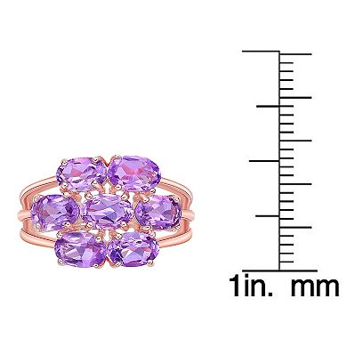 Gemminded 18k Rose Gold Over Silver Amethyst Ring