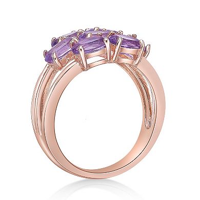 Gemminded 18k Rose Gold Over Silver Amethyst Ring