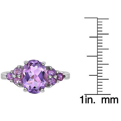 Gemminded Sterling Silver Amethyst Oval Ring