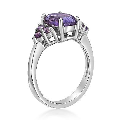 Gemminded Sterling Silver Amethyst Oval Ring