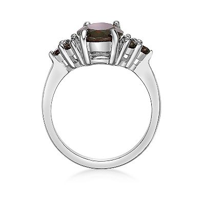 Gemminded Sterling Silver Garnet Oval Ring