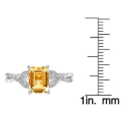 Gemminded Sterling Silver Citrine & Lab-Created White Sapphire Ring
