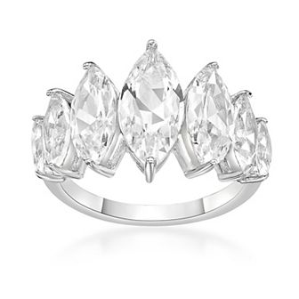 Gemminded Sterling Silver Lab-Created White Sapphire 7-Stone Ring