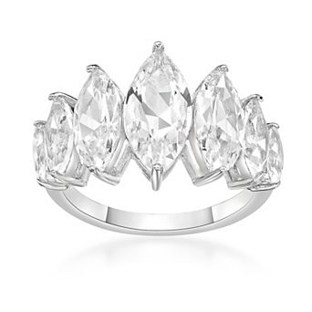 Gemminded Sterling Silver Lab-Created White Sapphire 7-Stone Ring