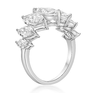 Gemminded Sterling Silver Lab-Created White Sapphire 7-Stone Ring