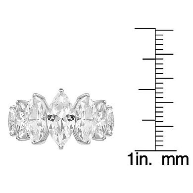 Gemminded Sterling Silver Lab-Created White Sapphire 7-Stone Ring
