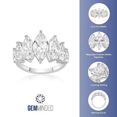 Gemminded Sterling Silver Lab-Created White Sapphire 7-Stone Ring