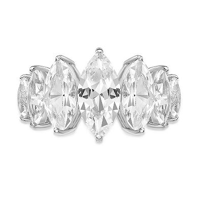 Gemminded Sterling Silver Lab-Created White Sapphire 7-Stone Ring