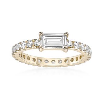 Gemminded 18k Gold Over Silver Lab-Created White Sapphire Ring