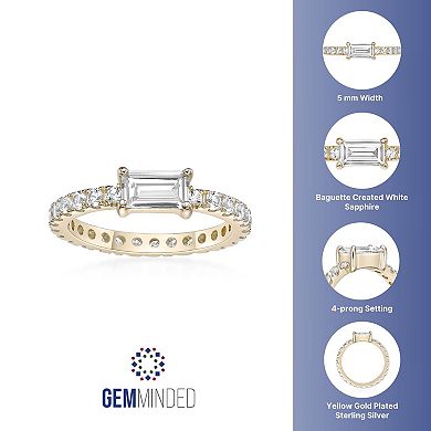 Gemminded 18k Gold Over Silver Lab-Created White Sapphire Ring