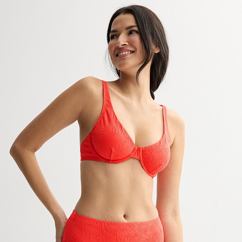 Women's Freshwater Santorini Underwire Bra Swim Top, Size: XXL, Santorini Red