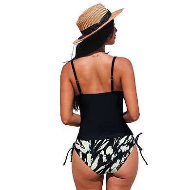 Women's Cupshe 2-pc. Scoop Neck Tankini Swim Top & Swim Bottoms Set
