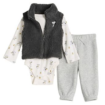Baby Jumping Beans® Peanuts Snoopy & Woodstock 3 pc Vest, Bodysuit & Joggers Set