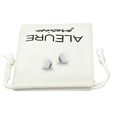 Aleure Precioso Round High Polished Dome Post Earrings