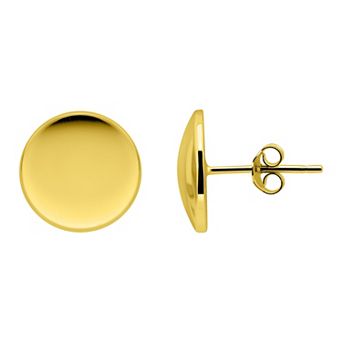 Aleure Precioso Round High Polished Dome Post Earrings