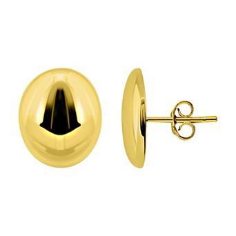 Aleure Precioso Oval High Polished Dome Post Earrings