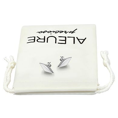 Aleure Precioso High Polished Diamond Shape Post Earrings