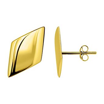 Aleure Precioso High Polished Diamond Shape Post Earrings