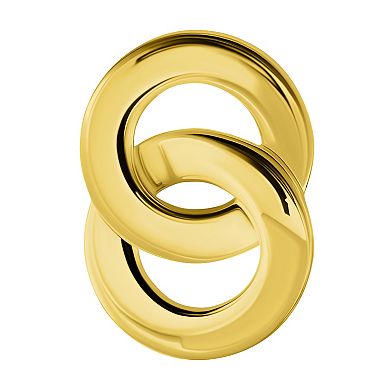 Aleure Precioso Polished Double Interlocking Circles Post Earrings