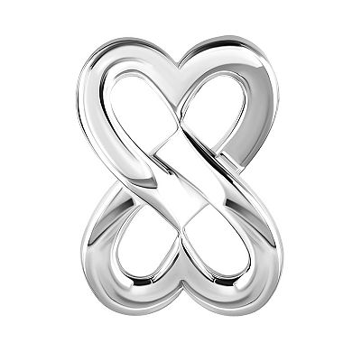 Aleure Precioso Polished Double Interlocking Hearts Post Earrings
