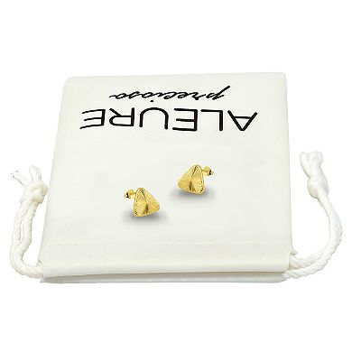 Aleure Precioso Triangle Shape With Starburst Etching Post Earrings
