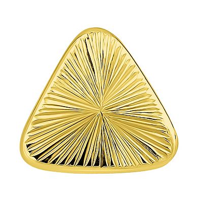 Aleure Precioso Triangle Shape With Starburst Etching Post Earrings
