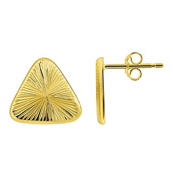 Aleure Precioso Triangle Shape With Starburst Etching Post Earrings